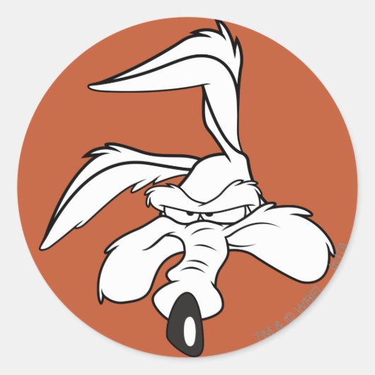 Sticker Rond WILE E. COYOTE™ Tiré à la tête (Devant)