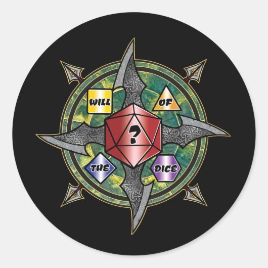 Sticker Rond Will de l'autocollant Dice (Devant)