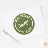 Sticker Rond Will Paddle for Beer (Enveloppe)