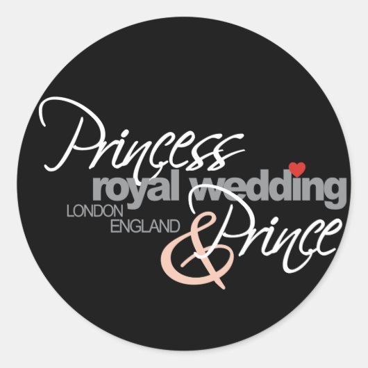 Sticker Rond William & Kate Mariage royal (Devant)