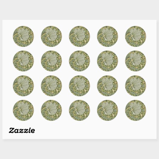 Sticker Rond William Morris (Feuille)