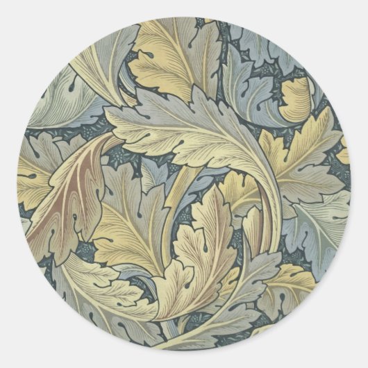 Sticker Rond William Morris Acanthus Leaves (Devant)