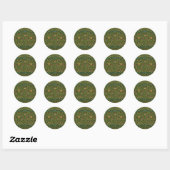 Sticker Rond William Morris - Ancolie, vert foncé, Case-Mate (Feuille)