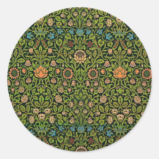 Sticker Rond William Morris - Ancolie, vert foncé, Case-Mate (Devant)