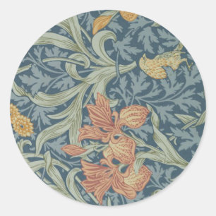 Sticker Rond William Morris Art Décoratif Iris Motif