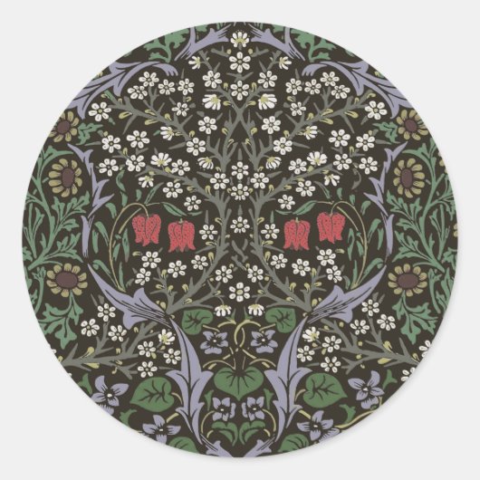 Sticker Rond William Morris Blackthorn Tapestry Floral (Devant)