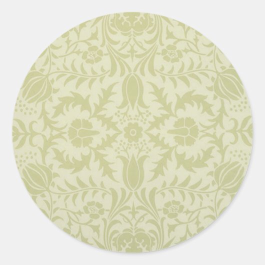 Sticker Rond William Morris Borge Mariage Soft Green (Devant)