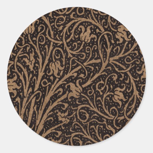 Sticker Rond William Morris Campion Cuir Damassé (Devant)