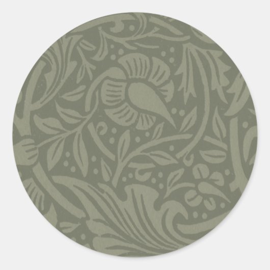Sticker Rond William Morris Daffodil Papier peint floral (Devant)