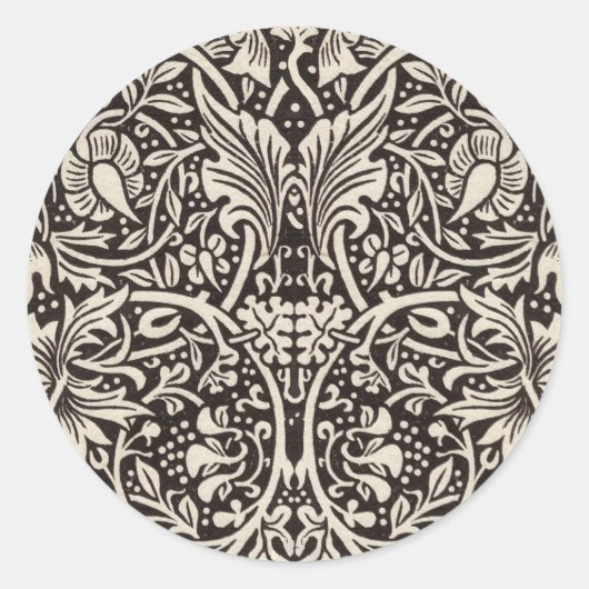 Sticker Rond William Morris Daffodil Papier peint floral (Devant)