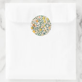 Sticker Rond William Morris Fruit grenade Ornement blanc (Sac)
