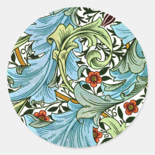 Sticker Rond William Morris - Granville, motif populaire,