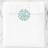 Sticker Rond William Morris Grape Motif Turquoise Turquoise (Sac)