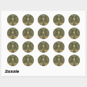 Sticker Rond William Morris Honeysuckle Vert Floral (Feuille)