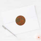 Sticker Rond William Morris India Rouge Floral Vintage Classiqu (Enveloppe)