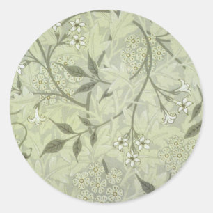 Sticker Rond William Morris Jasmine Botanique