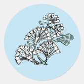 Sticker Rond William Morris Jasmine et Motif Feuille (Devant)
