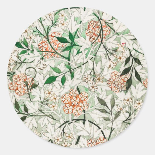 Sticker Rond William Morris Jasmine Garden Flower Classic (Devant)