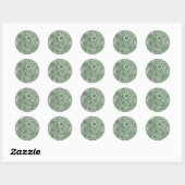 Sticker Rond william morris marigold vert floral fleur (Feuille)