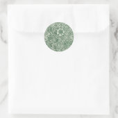Sticker Rond william morris marigold vert floral fleur (Sac)