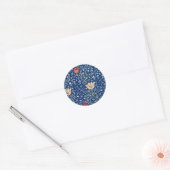 Sticker Rond William Morris Medway Floral bleu (Enveloppe)
