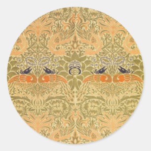 Sticker Rond William Morris Paon Dragon Arts et Métiers Vintage