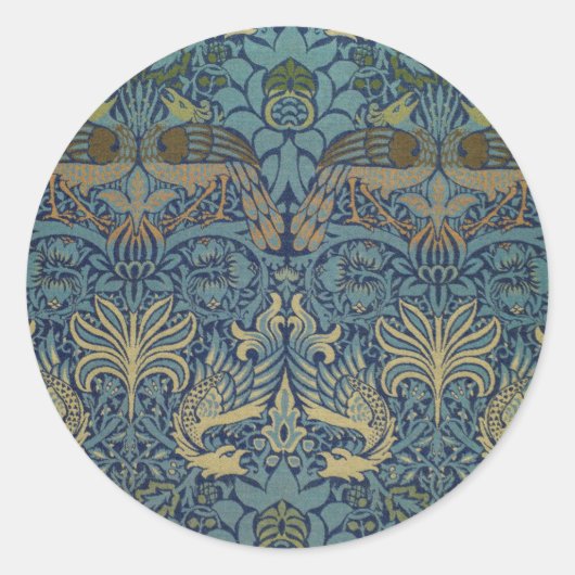 Sticker Rond William Morris Peacock and Dragon (Devant)