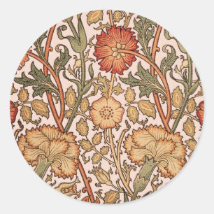 Sticker Rond William Morris Rose Flower Fond d'écran Motif