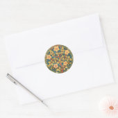 Sticker Rond William Morris Rose Wreath (Enveloppe)