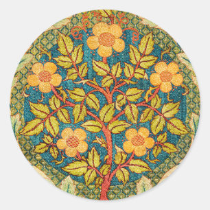 Sticker Rond William Morris Rose Wreath : Arts et Métiers class