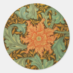 Sticker Rond William Morris Single Stem Pattern