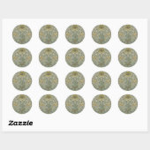 Sticker Rond William Morris Spring Motif classique épais (Feuille)