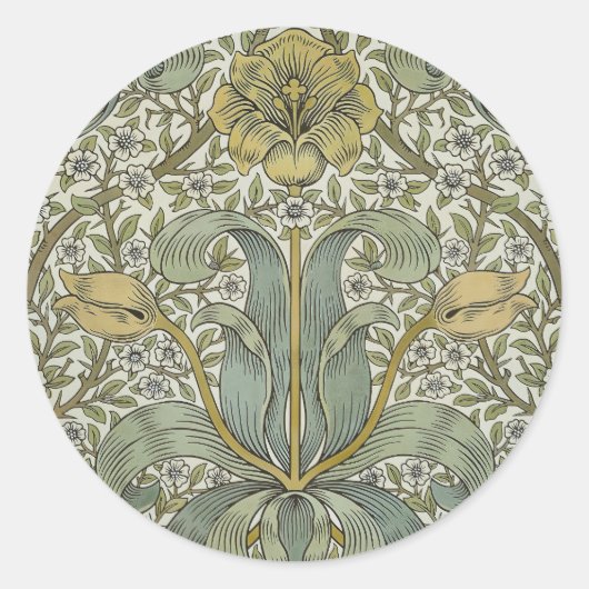 Sticker Rond William Morris Spring Motif classique épais (Devant)