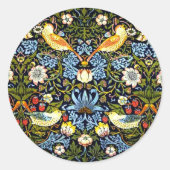 Sticker Rond William Morris - Strawberry Thief, (Devant)