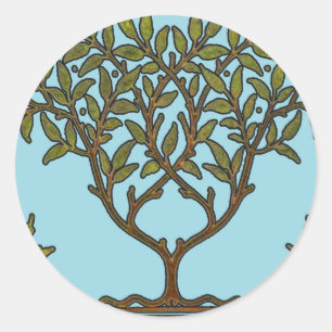 Sticker Rond William Morris Tree Frieze Fond d'écran floral