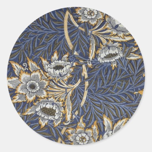 Sticker Rond William Morris Tulip et Willow Floral (Devant)