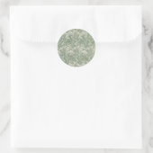 Sticker Rond William Morris tulip fond textile vert (Sac)