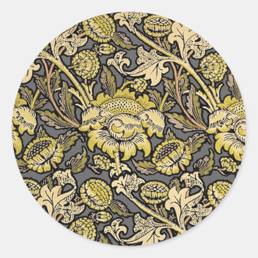 Sticker Rond William Morris Wey Fond d'écran Floral (Devant)