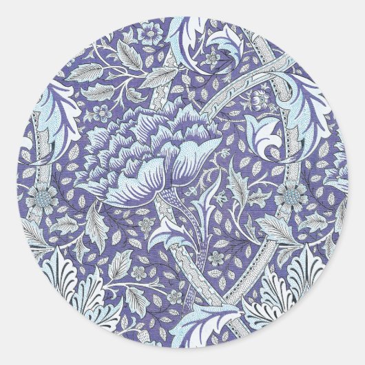 Sticker Rond William Morris Windrush fleurs bleues (Devant)