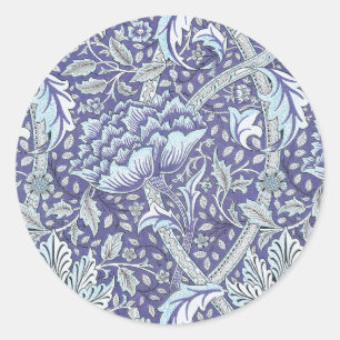 Sticker Rond William Morris Windrush fleurs bleues