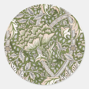 Sticker Rond william morris windrush fleurs florales classique