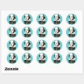 Sticker Rond William Shakespeare Will Power T (Feuille)