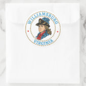 Sticker Rond Williamsburg Virginia Colonial (Sac)