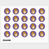 Sticker Rond Willy Wonka Stenciled Face Graphic (Feuille)