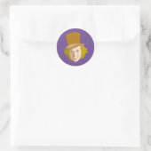 Sticker Rond Willy Wonka Stenciled Face Graphic (Sac)