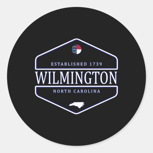 Sticker Rond Wilmington Caroline du Nord Wilmington Nc (Devant)