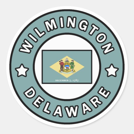 Sticker Rond Wilmington Delaware (Devant)