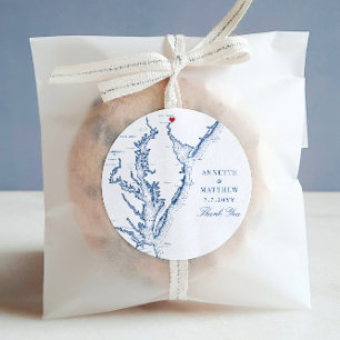 Sticker Rond Wilmington Delaware Marine Wedding Favor