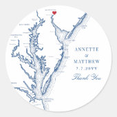 Sticker Rond Wilmington Delaware Marine Wedding Favor (Devant)