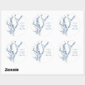 Sticker Rond Wilmington Delaware Marine Wedding Favor (Feuille)